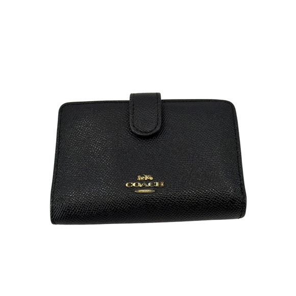 Coach Handbags - Coach Compact Wallet Black Saffiano Leather Wallet